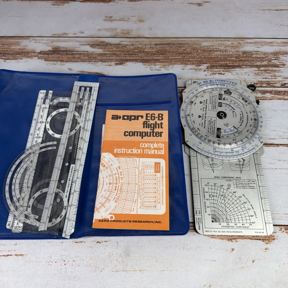 Vintage APR E6-B2 Flight Computer Airlearn System 1970s w/ Manual Used